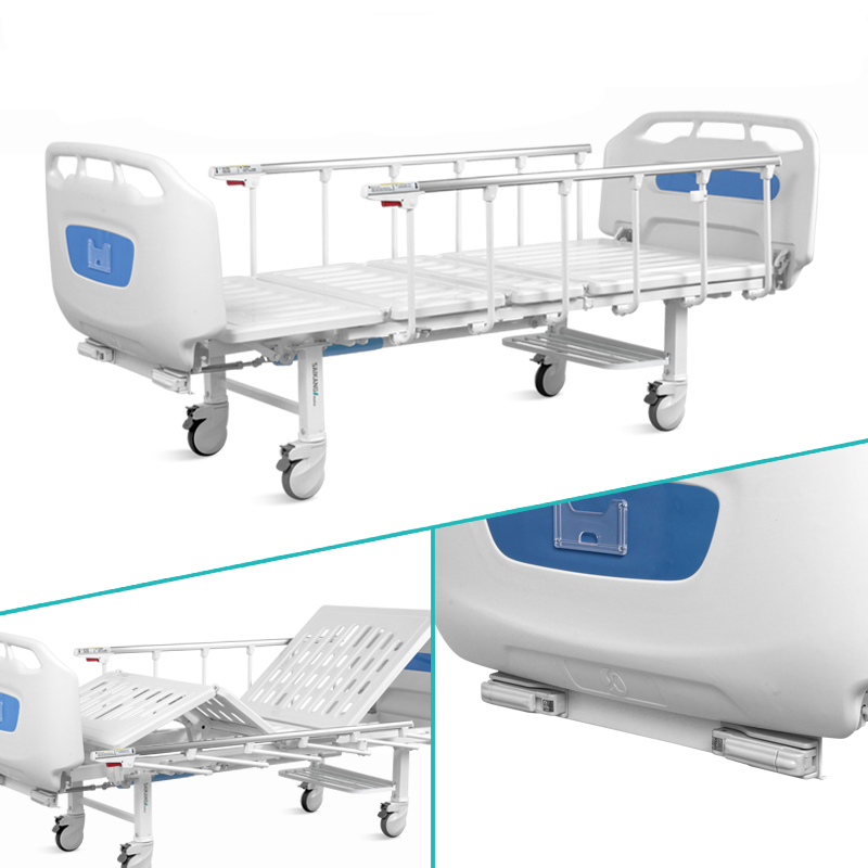 HP-D2w Two Functions Stainless Steel Multifunctional Adjust Medical Manual ICU Hospital Bed