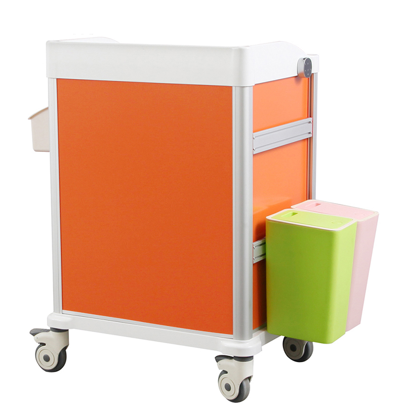 Large-capacity ABS emergency trolley, multi-function nursing cart, nurse medical cart