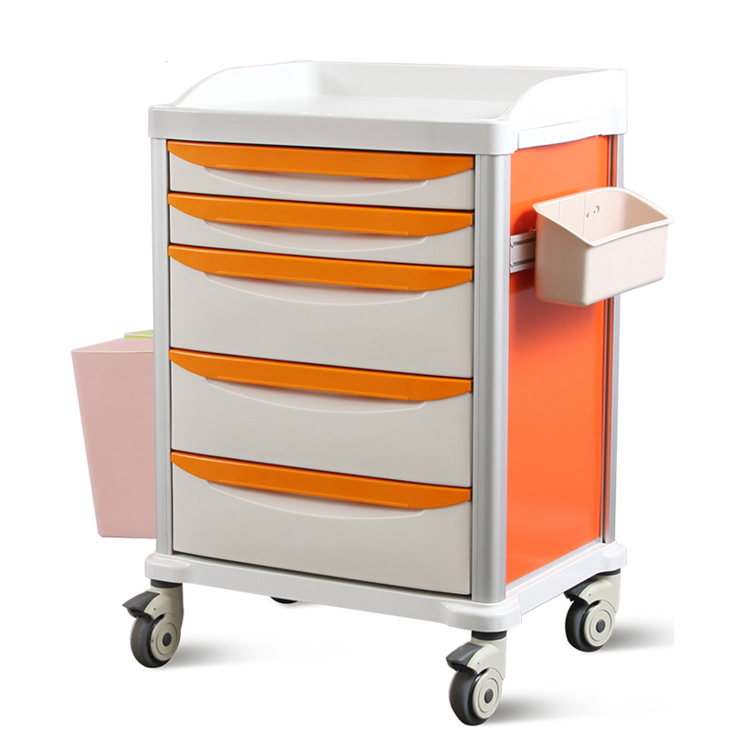 Large-capacity ABS emergency trolley, multi-function nursing cart, nurse medical cart