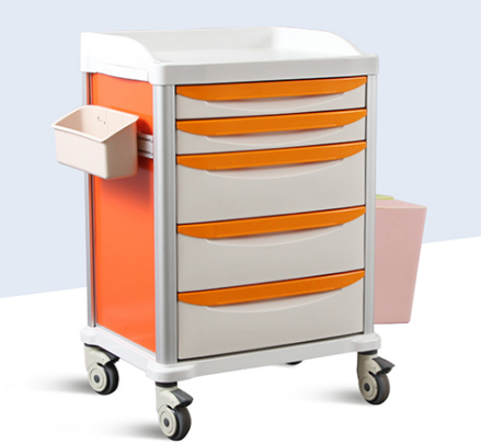 Large-capacity ABS emergency trolley, multi-function nursing cart, nurse medical cart