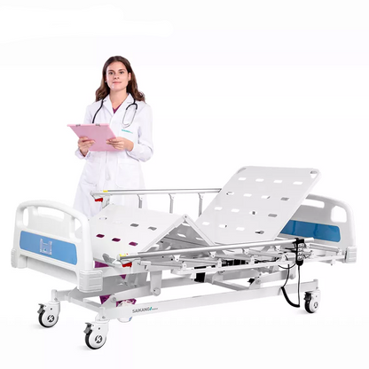 HP-A6K 3 Function Foldable Electric Hospital Beds Patient Nursing Bed Price With Movable Aluminum Side rail